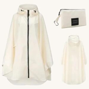 Poncho-Blanc-de-Pluie-impermeable-compact