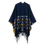 Poncho-Femme-Triangles-Franges-Couleurs-Vibrantes