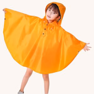 Poncho-de-Pluie-Enfant-Orange-impermeable-secure
