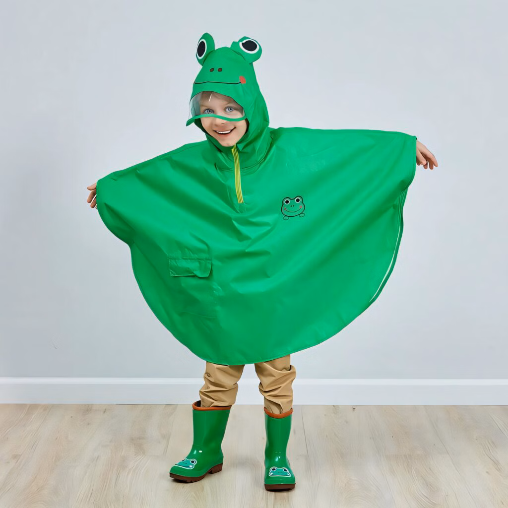 poncho-pluie-enfant-capuche-protection-averse