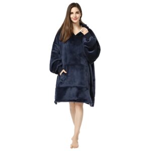 poncho-polaire-bleu-hiver-chaleur